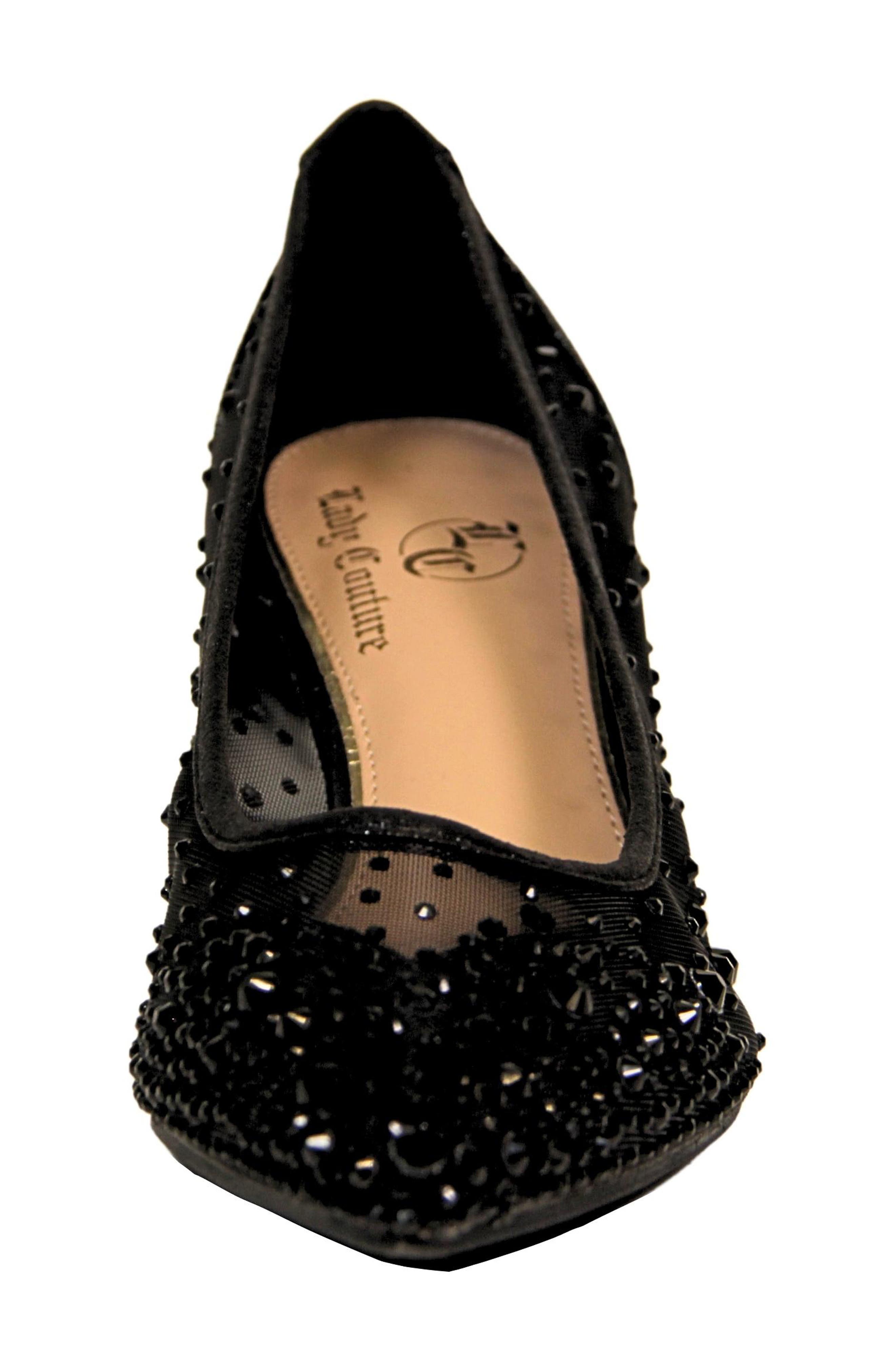 LADY COUTURE Rhinestone Kitten Heel Pump, Alternate, color, Black