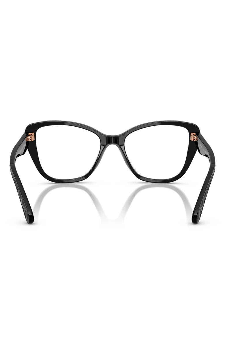COACH 51mm Cat Eye Optical Glasses, Alternate, color, Black