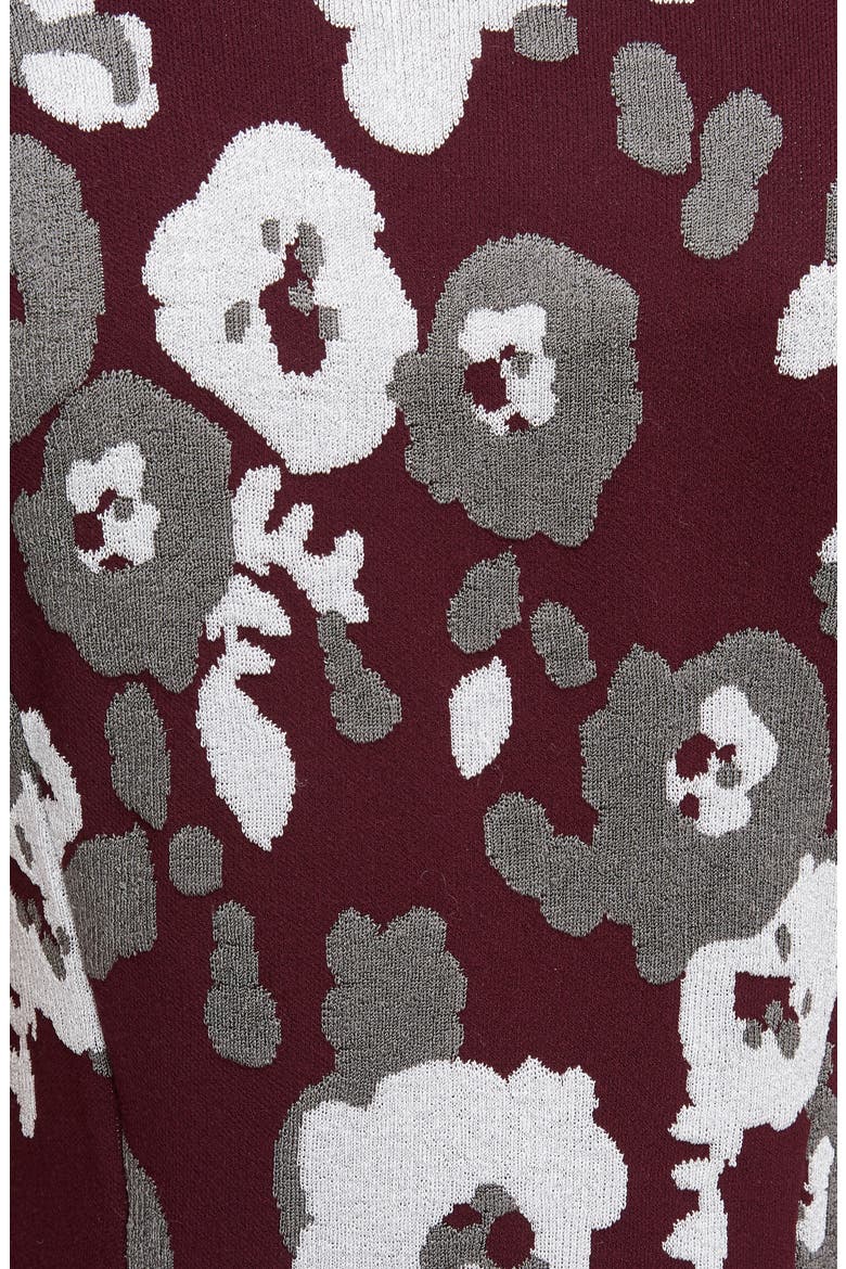 Floral Jacquard Fit & Flare Minidress, Alternate, color, DOVE GREY
