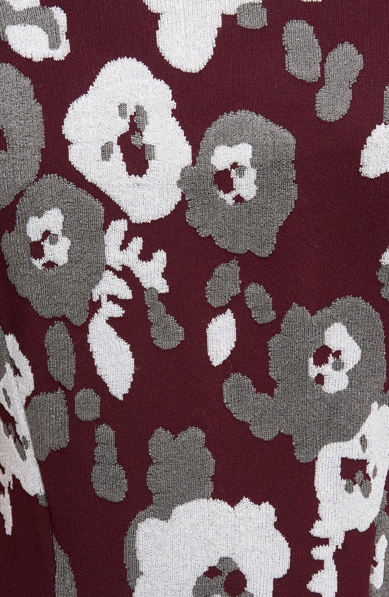 KENZO Floral Jacquard Fit & Flare Minidress, Alternate, color,