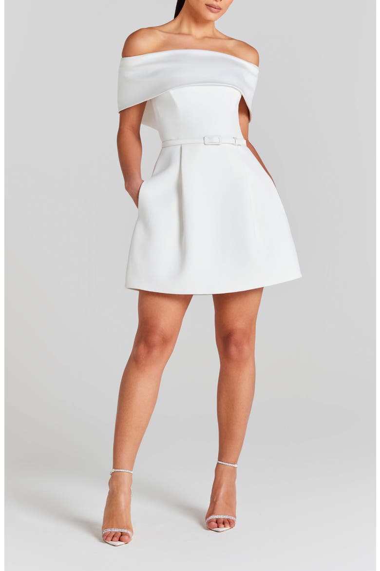 Harper Off the Shoulder Minidress, Main, color, WHITE