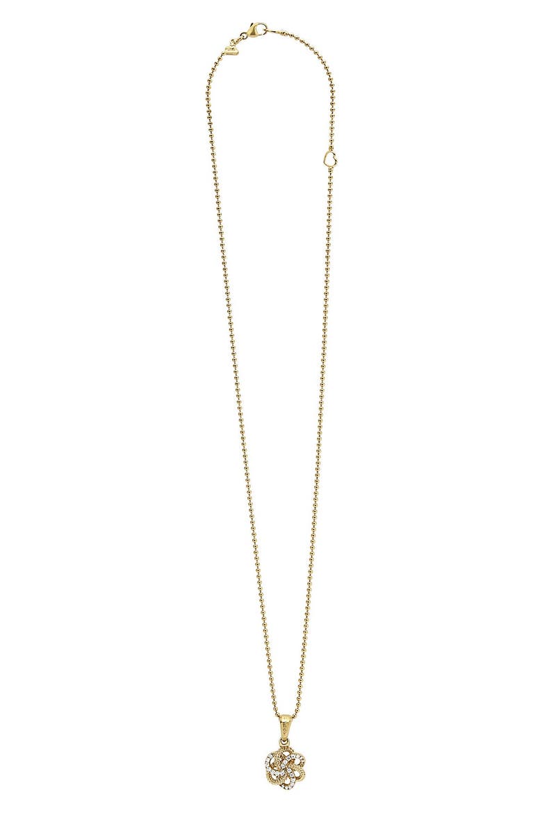 Love Knot Diamond Pendant Necklace, Alternate, color, GOLD