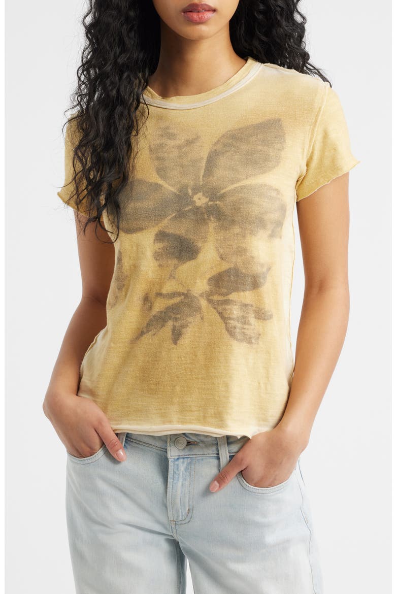 Wall Flower T-Shirt, Main, color, WASHED TEA COMBO