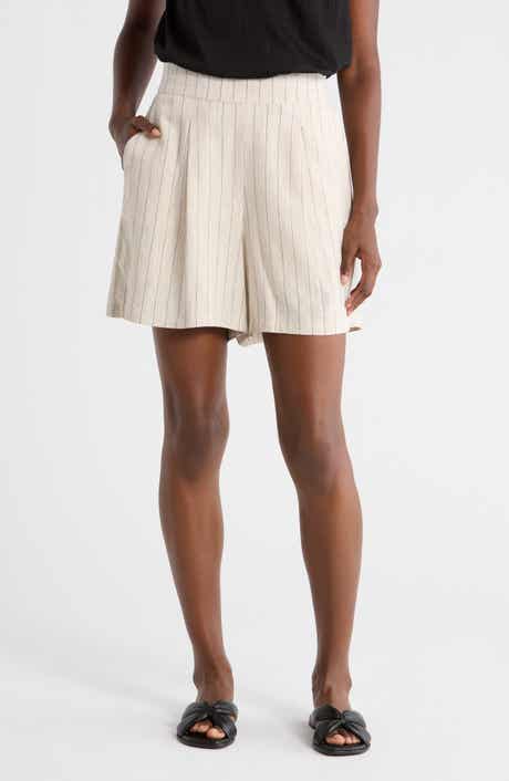 matty m. Stripe Linen Blend Shorts