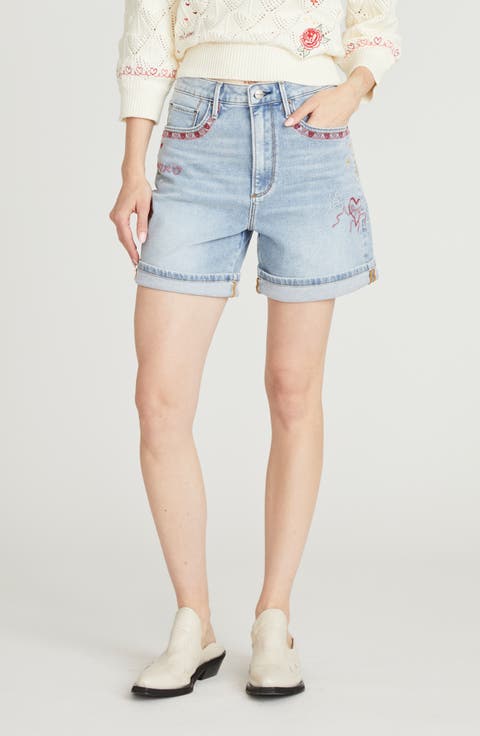 Aria High Waist Denim Shorts (Love Letters)