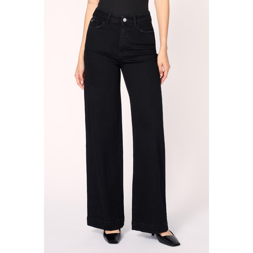 Warp & Weft Warp+weft Nce High Waist Wide Leg Jeans In Black