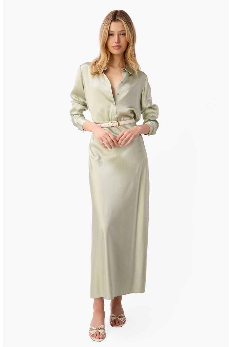 Aviva Stretch Silk Maxi Skirt, Alternate, color, SEA GLASS