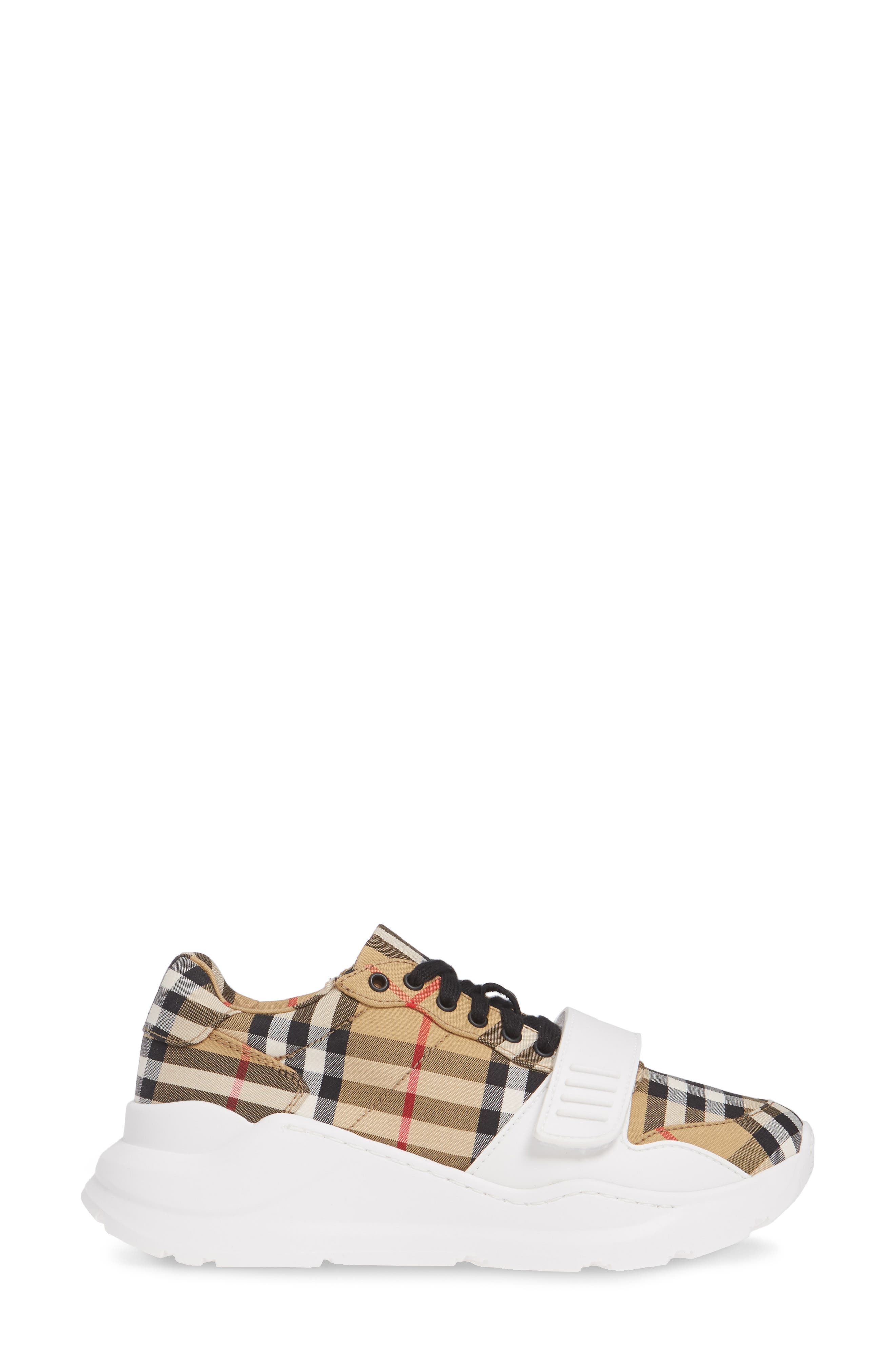 Burberry Regis Check Lace-Up Sneaker, Alternate, color, 