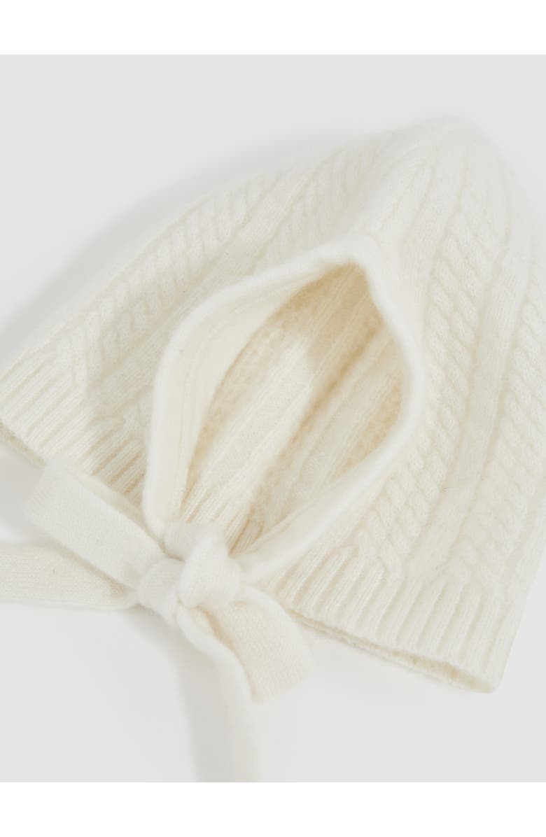 Reiss Storm Chunky Knit Cashmere Beanie with Back Bow, Alternate, color, Ivory