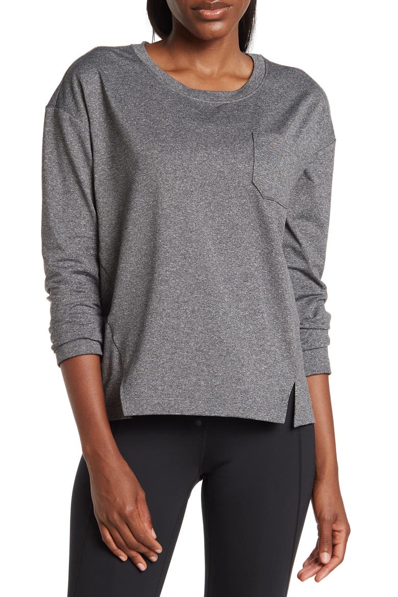 Downtown Lite Long Sleeve Pullover, Main, color, BLACK