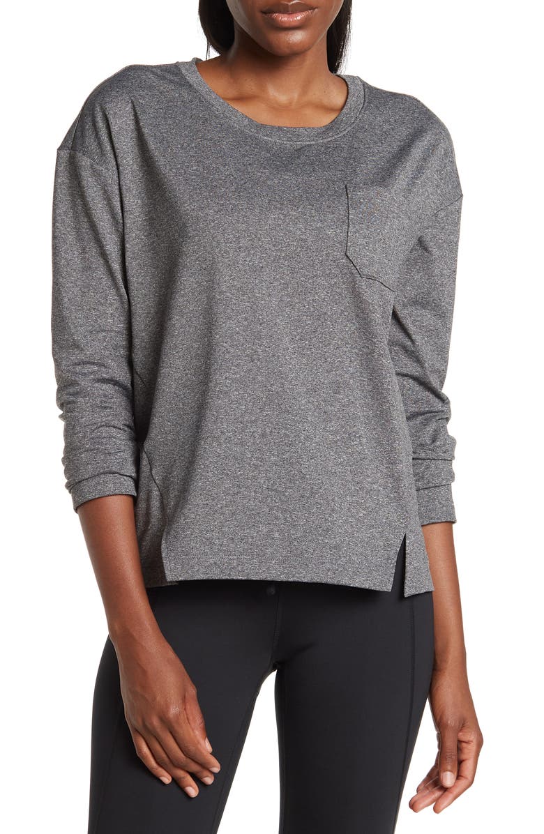 Z by Zella Downtown Lite Long Sleeve Pullover, Main, color, 