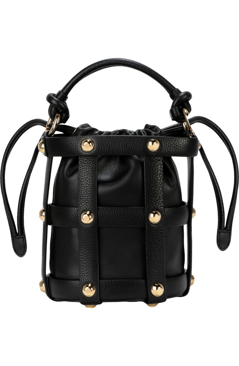 FERRAGAMO Drawstring Leather Shoulder Bag, Alternate, color, Black