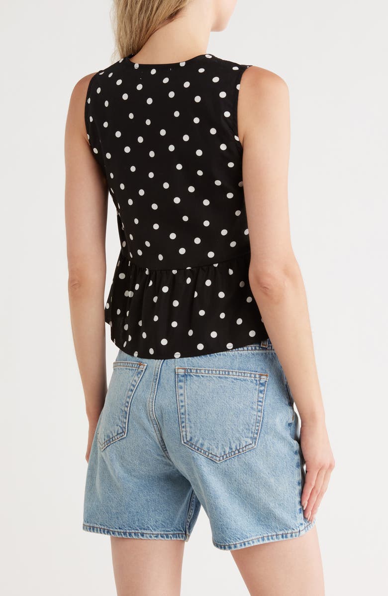 Polka Dot Front Bow Cotton Tank