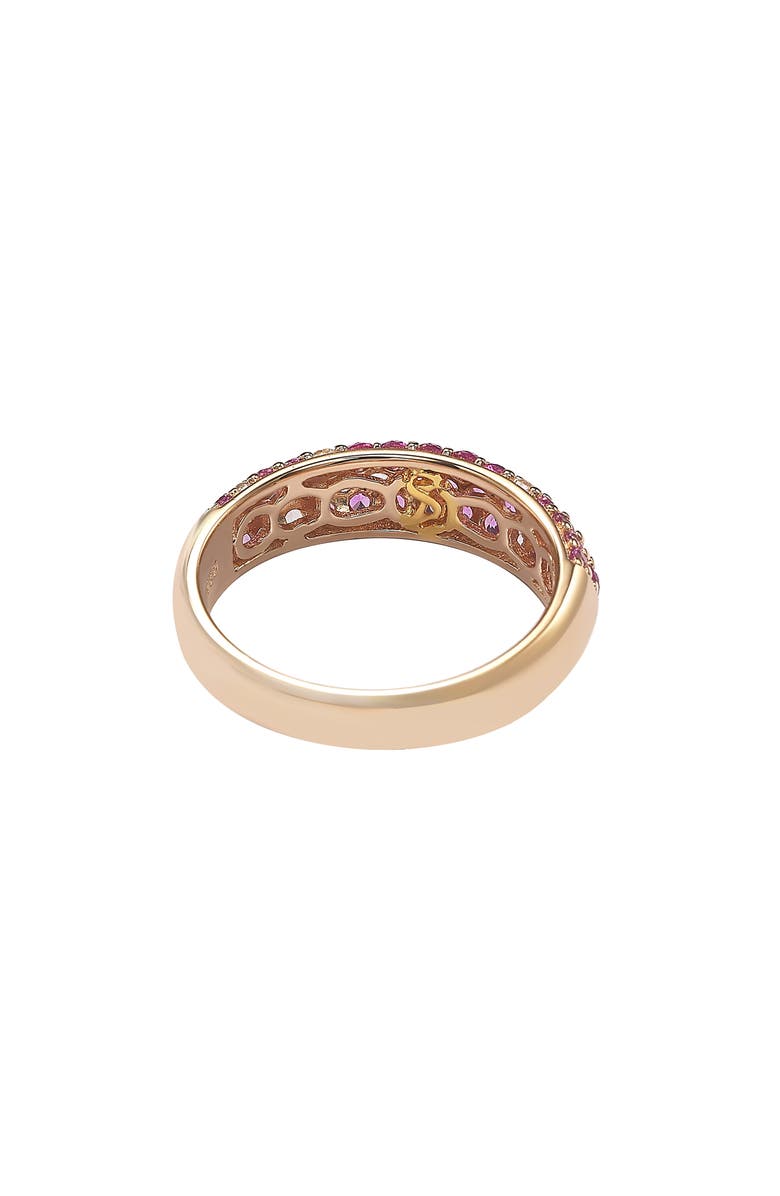 SUZY LEVIAN Goldtone Plate Sterling Silver Pink Sapphire White Sapphire Ring, Alternate, color, 