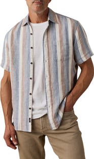 Faherty Palma Linen Short Sleeve Button-Up Shirt