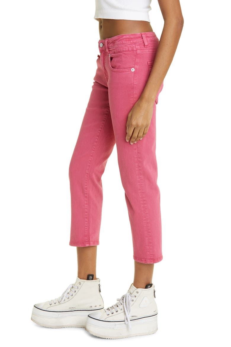 Straight Leg Boy Jeans, Alternate, color, VIVID PINK STRETCH
