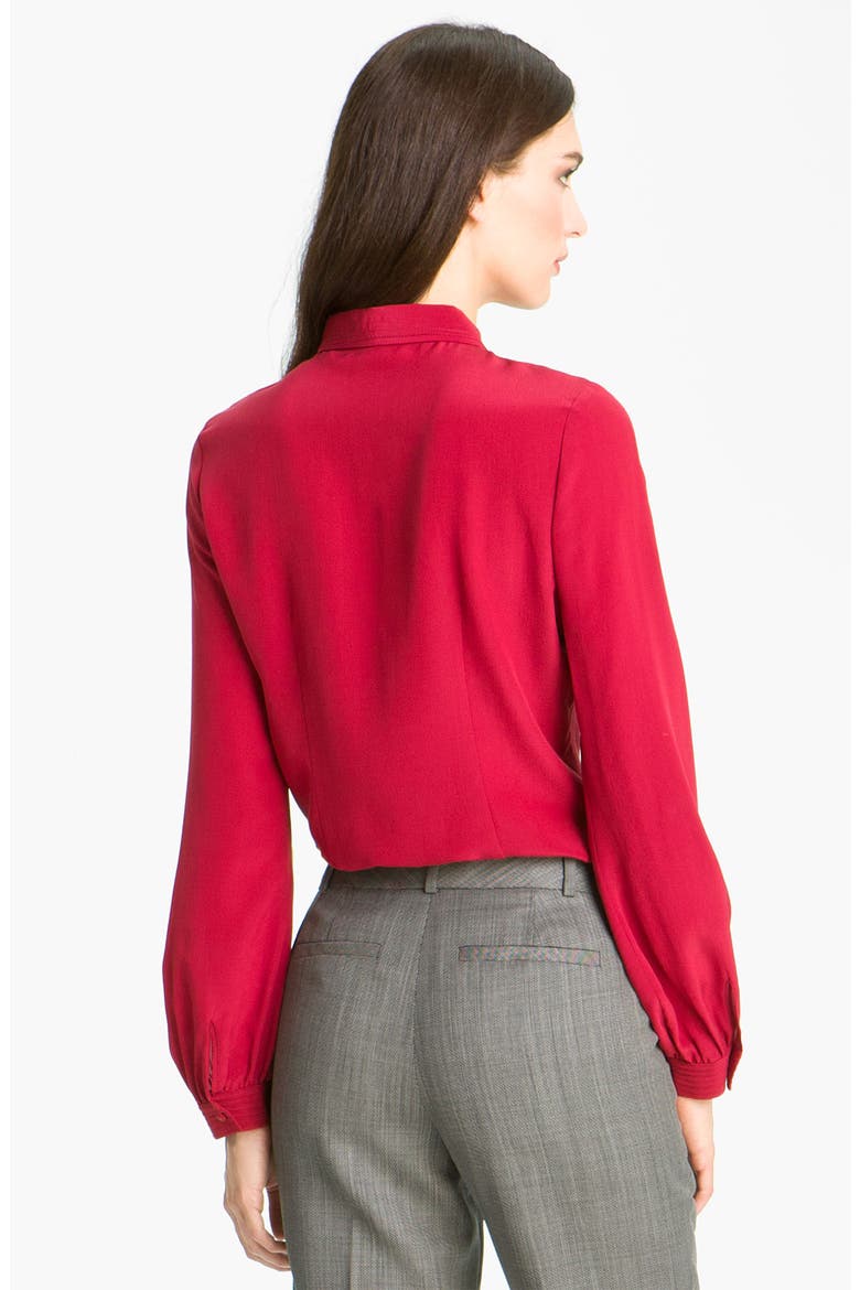 'Skyline' Pintuck Silk Blouse, Alternate, color, RED ROSEWOOD