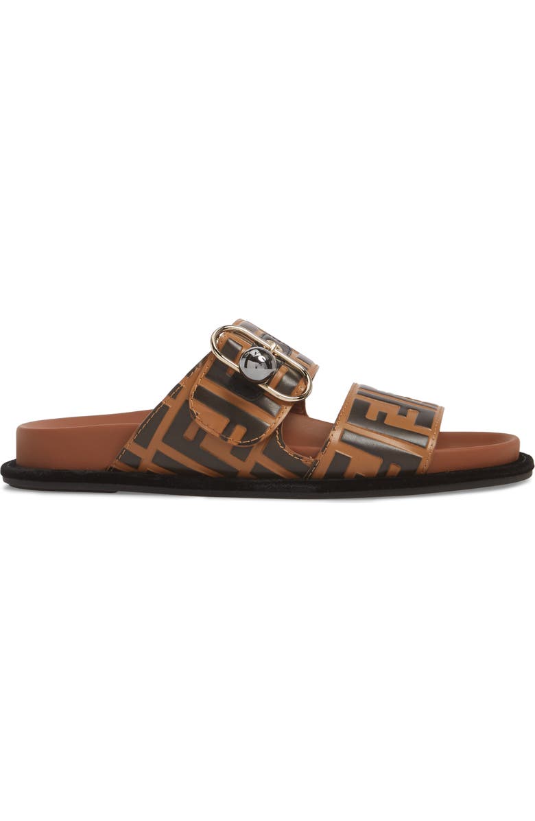 Fendi Pearland Logo Slide Sandal, Alternate, color,