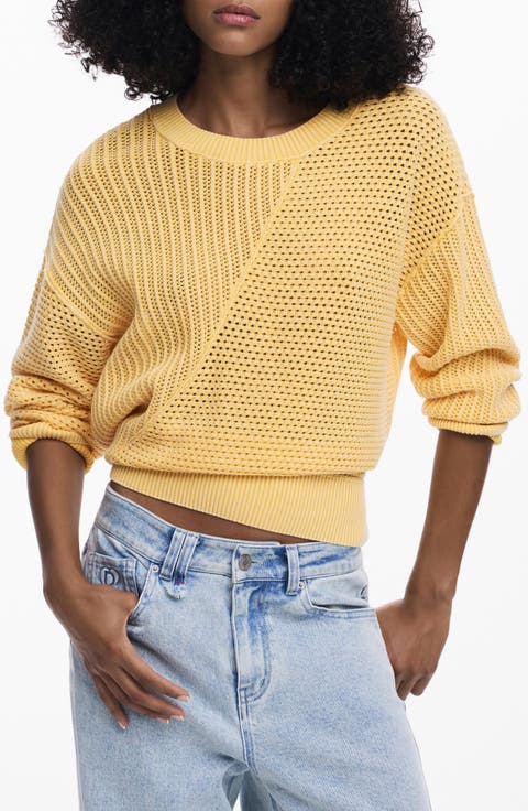 Loose Knit Cotton Blend Sweater