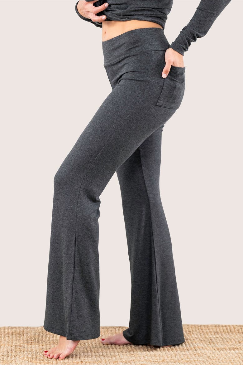 Butt, Seriously Flare Lounge & Sleep Pants with Pockets, Main, color, Charcoal