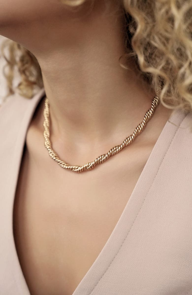 Ettika Twisted Strands Necklace, Alternate, color, Gold