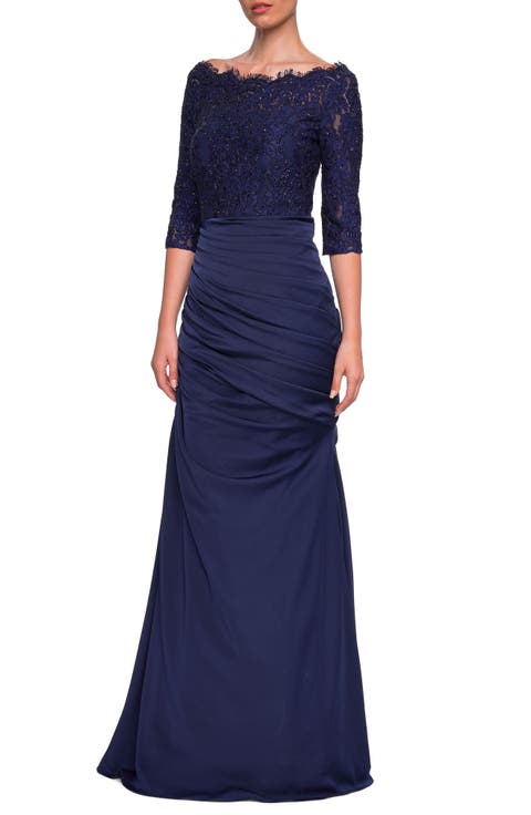 Boat Neck Formal Wear with Diagonal Tiered Hemline Blushing Pink main image 1