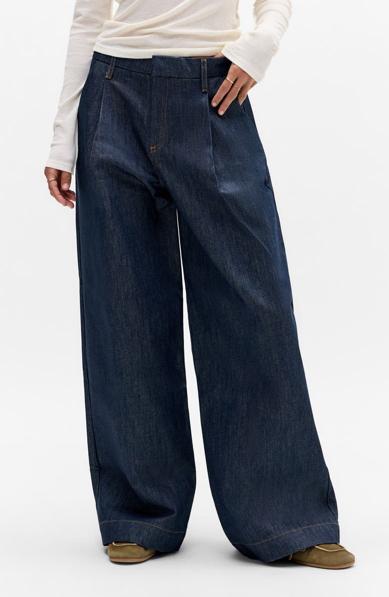 BDG Urban Outfitters Ray Pleated Wide Leg Denim Chinos, Main, color, Blue