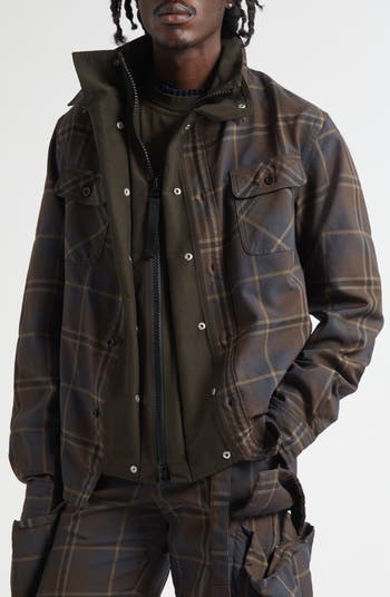Sacai Plaid Shirt Jacket | Nordstrom