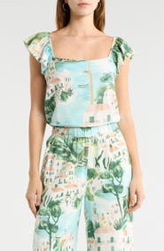 SUGARLIPS Piti Town Tazzy Flutter Sleeve Top