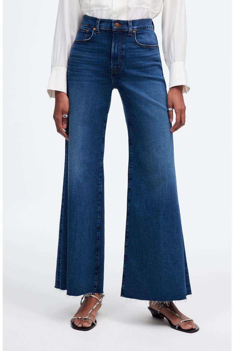 High Waist Crop Wide Leg Jeans, Main, color, PELION WASH