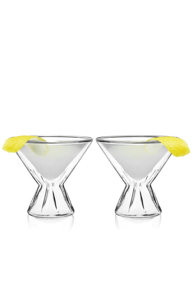 Double Walled Martini Glasses Set of 2, Alternate, color, Clear