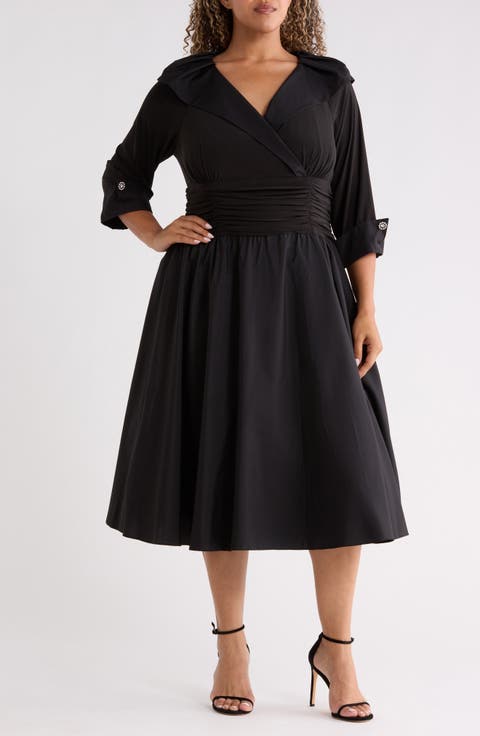 Rhinestone Cuff Cocktail Dress (Plus)