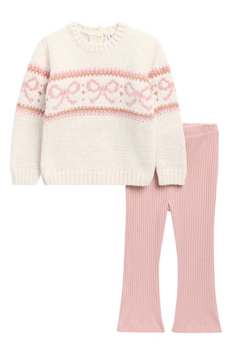 Nicole Miller Chenille Sweater & Flare Leggings Set, Main, color, 