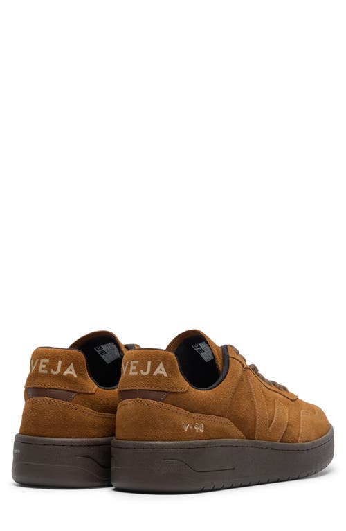 Veja V-90 Water Repellent Suede Sneaker In Brown
