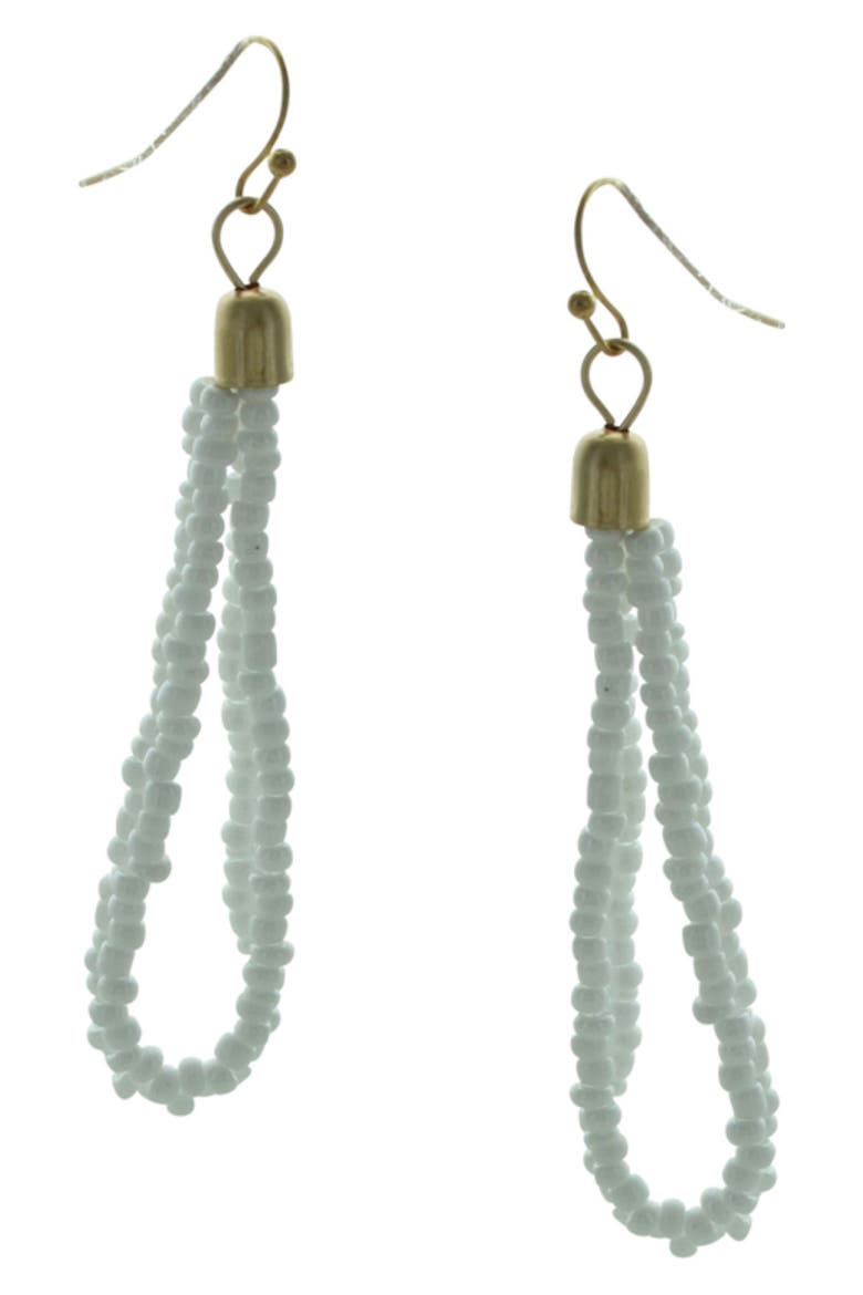 Damari Beaded Drop Earrings, Main, color, GOLD / WHITE