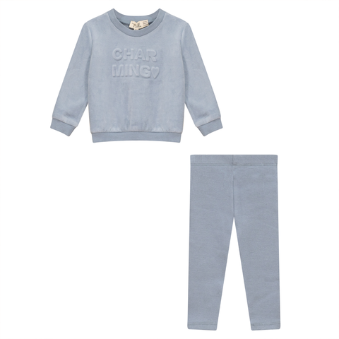 2 Piece Velour Top and Ribbed Leggings Set (Baby)