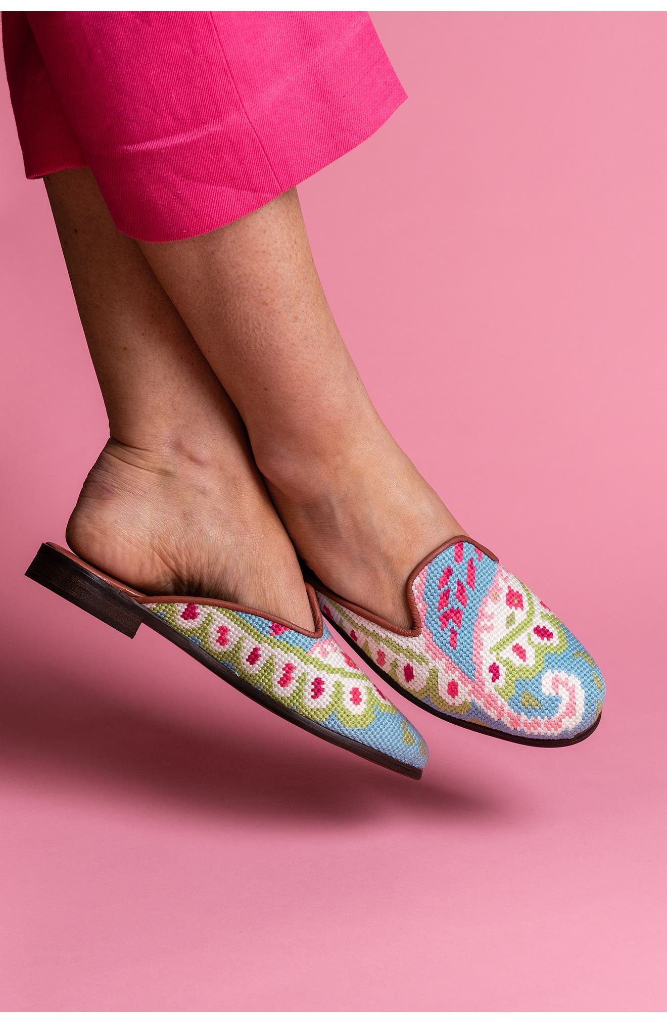 ByPaige Needlepoint Paisley Mule, Alternate, color, Preppy Paisley