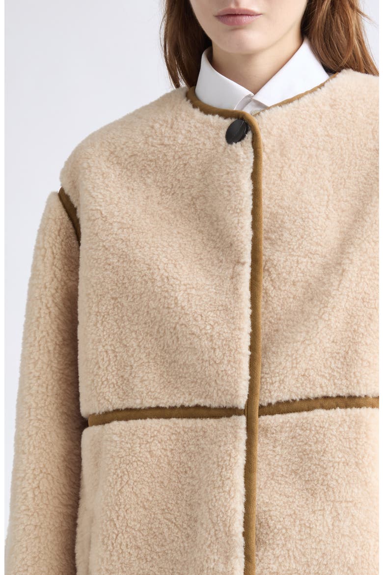 Marie Faux Shearling Coat, Alternate, color, BEIGE/ HAZEL