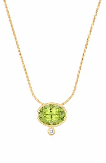 Bony Levy Iris 18K Yellow Gold Peridot & Diamond Pendant Necklace