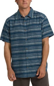 Billabong All Day Stripe Short Sleeve Button-Up Shirt
