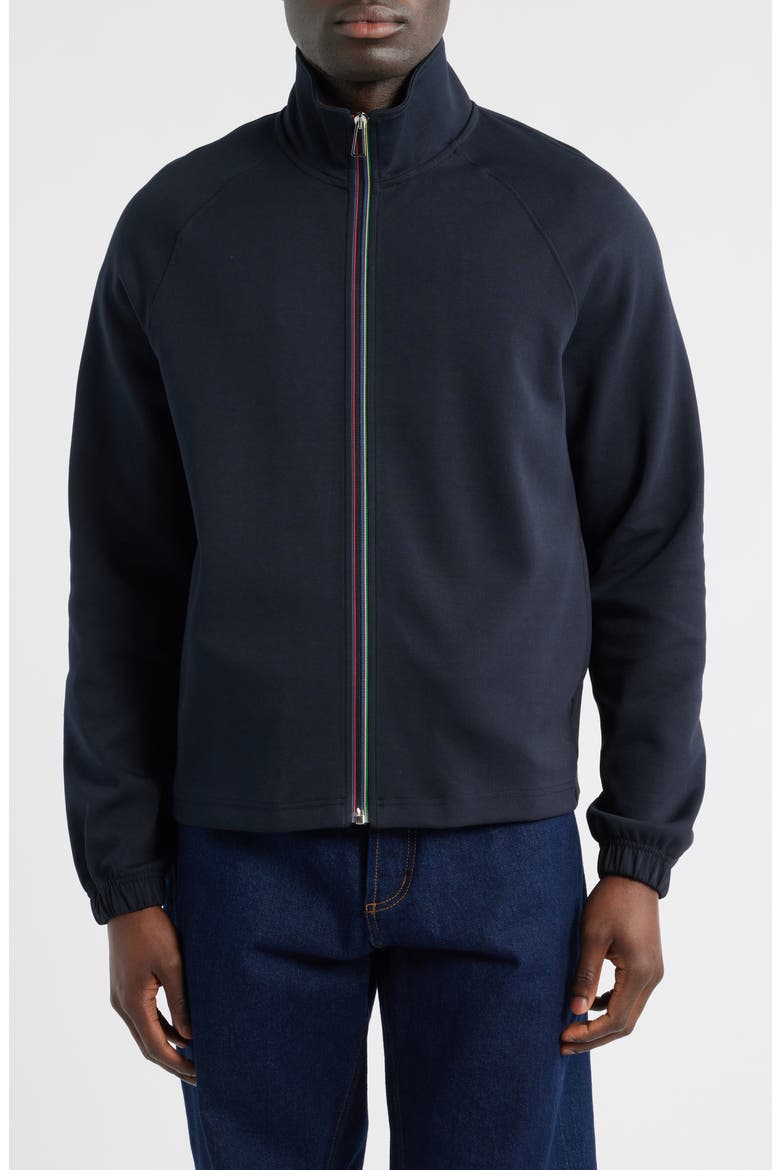 Zip Front Mock Neck Sweatshirt, Alternate, color, VERY DARK NAVY