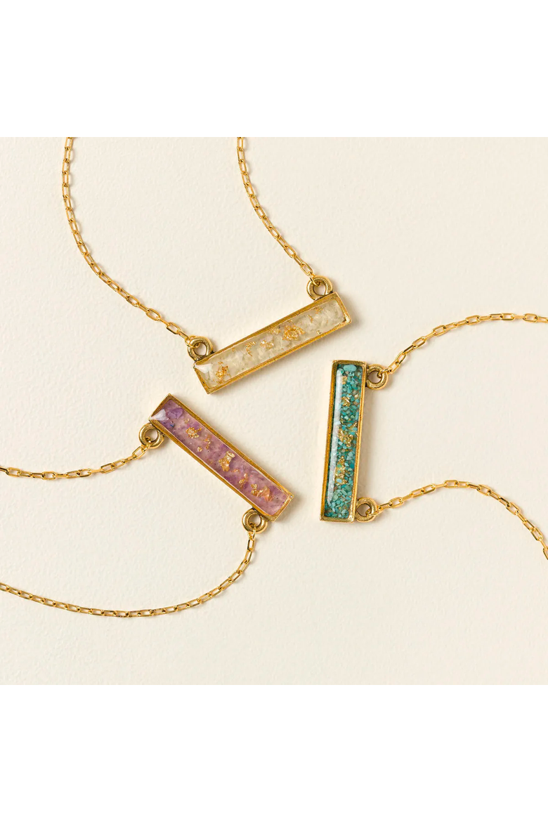 Flecks of Gold Birthstone Necklace, Alternate, color, April - White Topaz