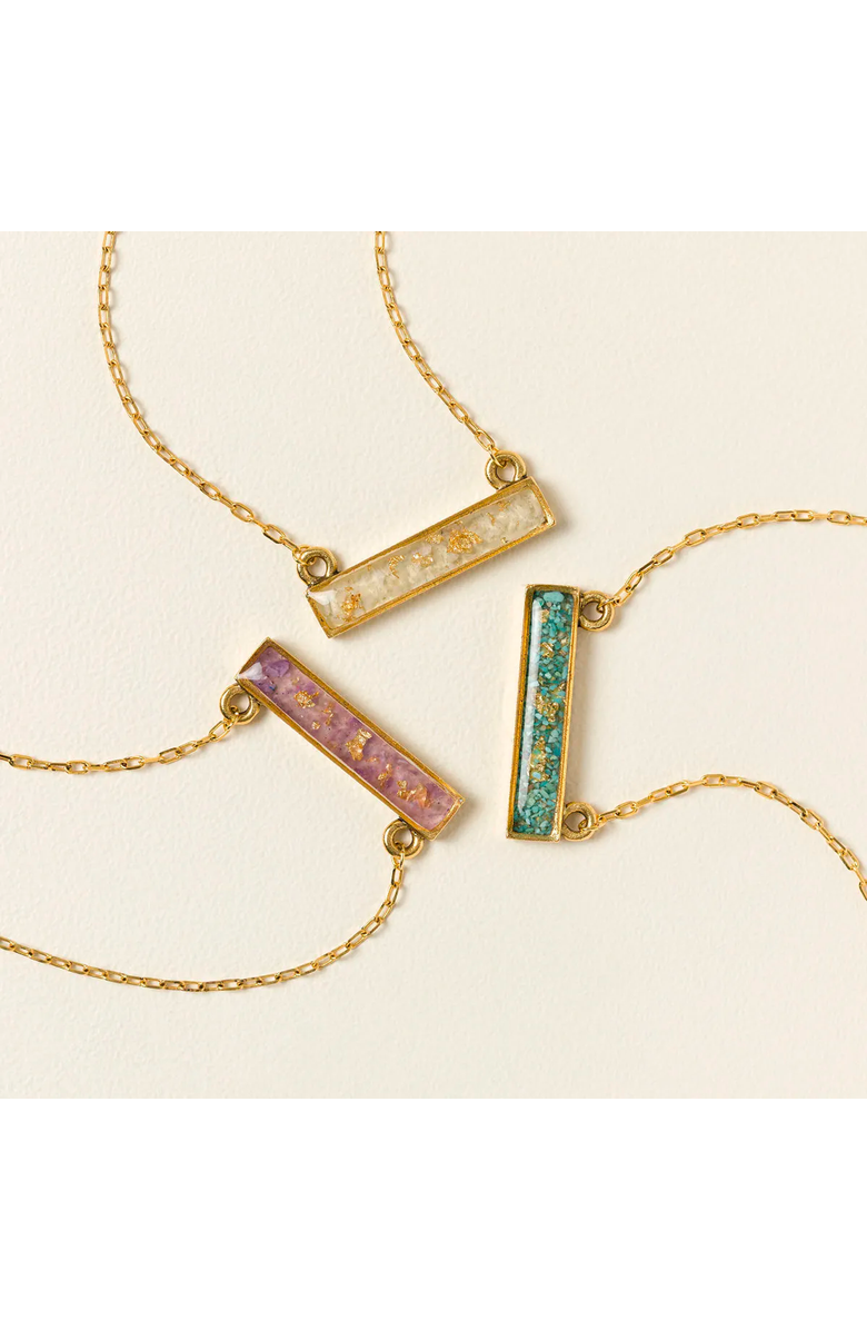 Uncommon Goods Flecks of Gold Birthstone Necklace, Alternate, color, April - White Topaz