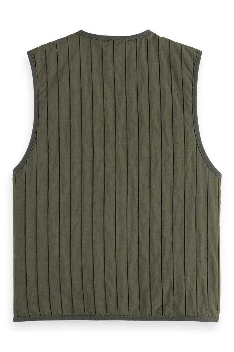 Kids' Patchwork Quilted Cotton Twill Vest, Alternate, color, THYME