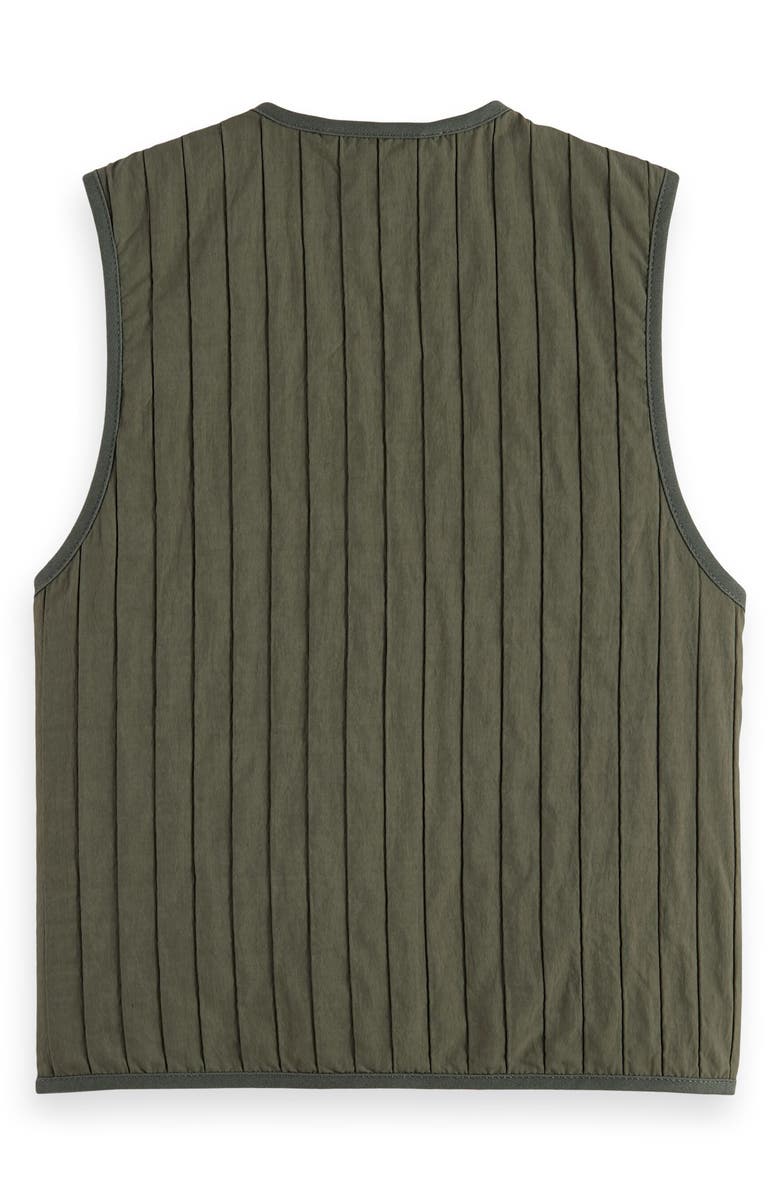 Scotch & Soda Kids' Patchwork Quilted Cotton Twill Vest, Alternate, color, Thyme