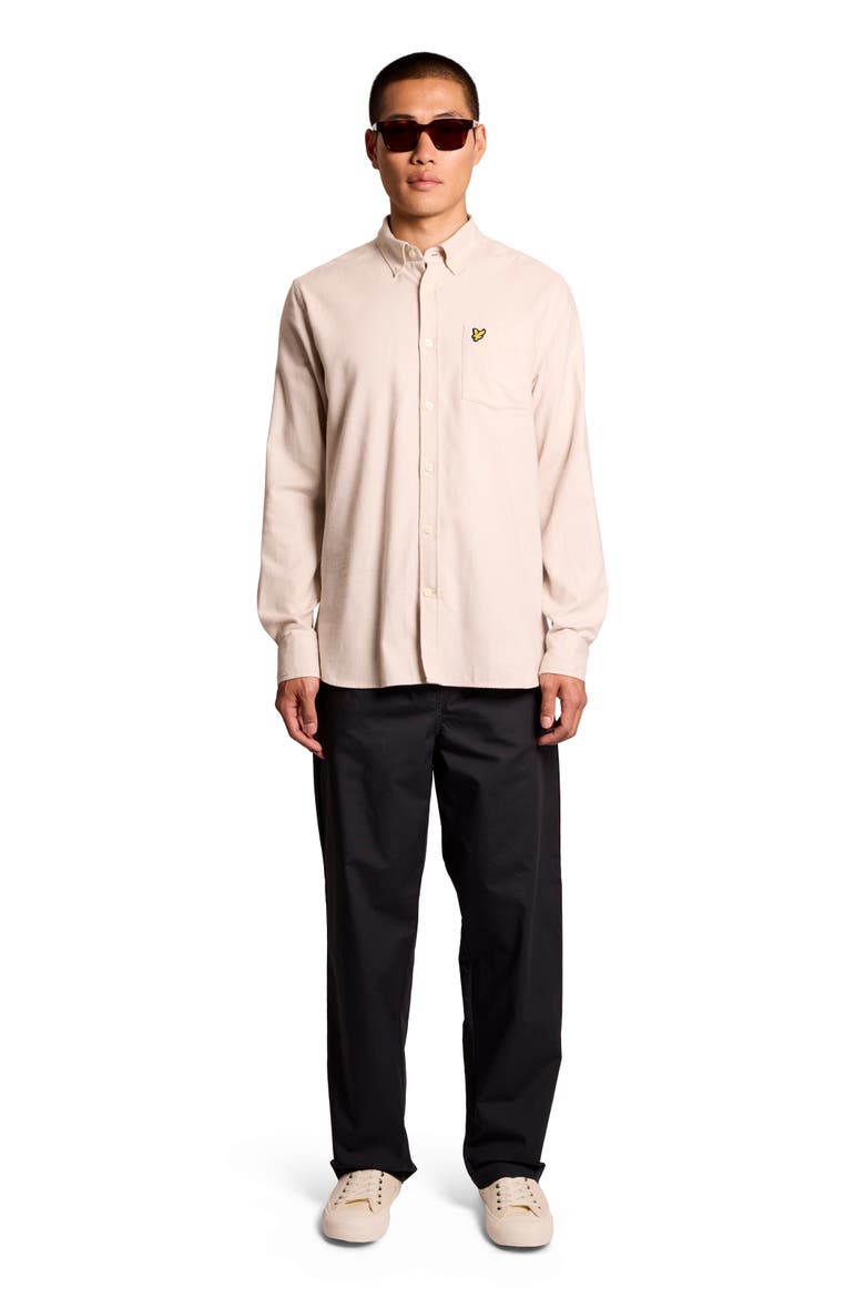 Long Sleeve Flannel Shirt, Main, color, Putty