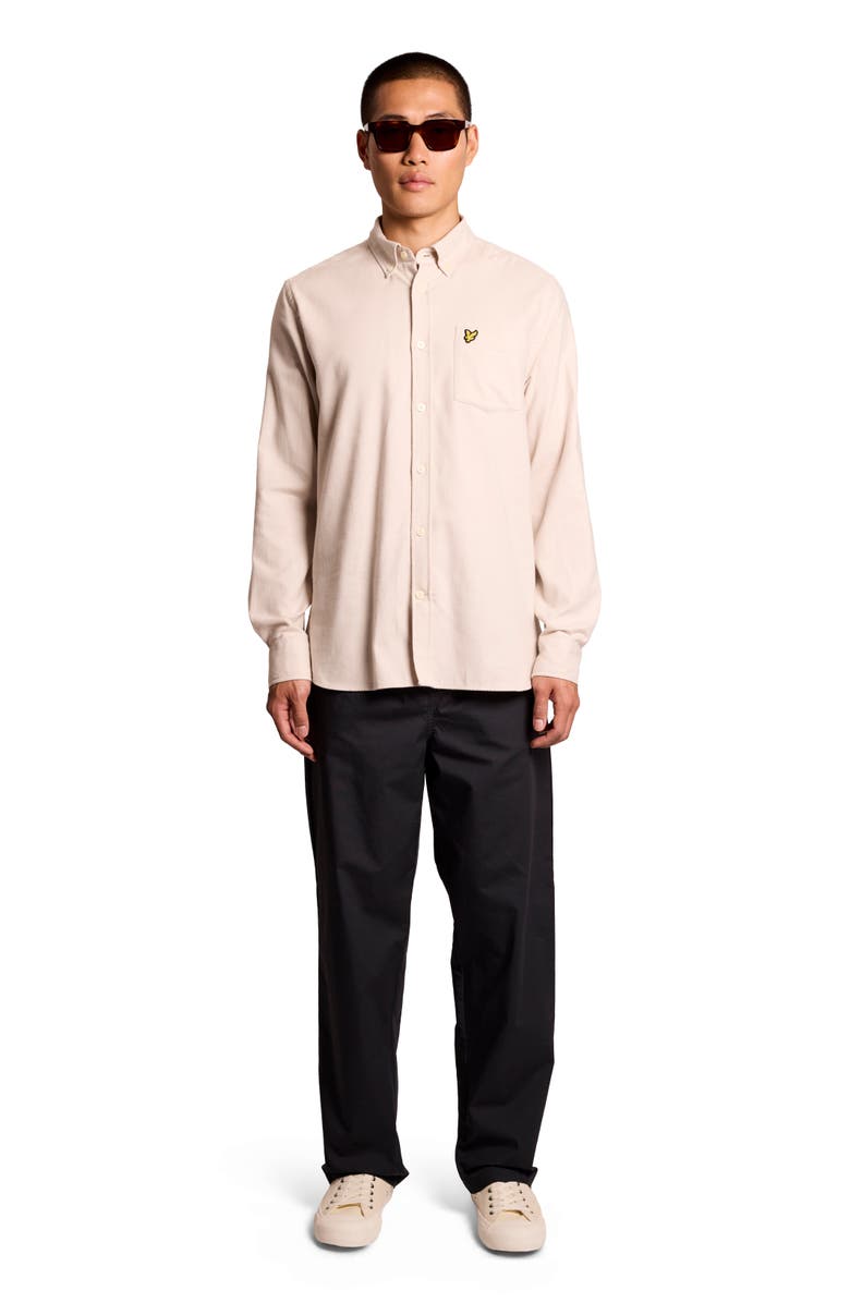 Lyle & Scott Long Sleeve Flannel Shirt, Main, color, Putty