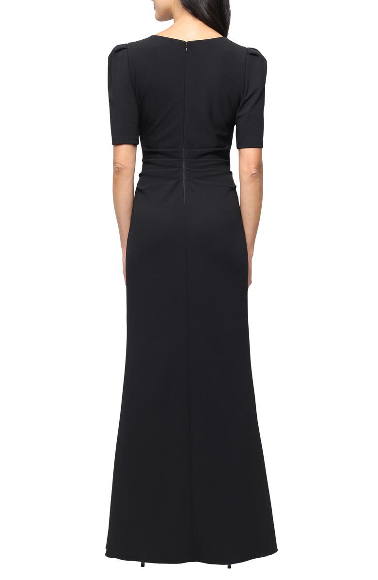 Alex Evenings Embellished Stretch Crepe Gown, Alternate, color, Black