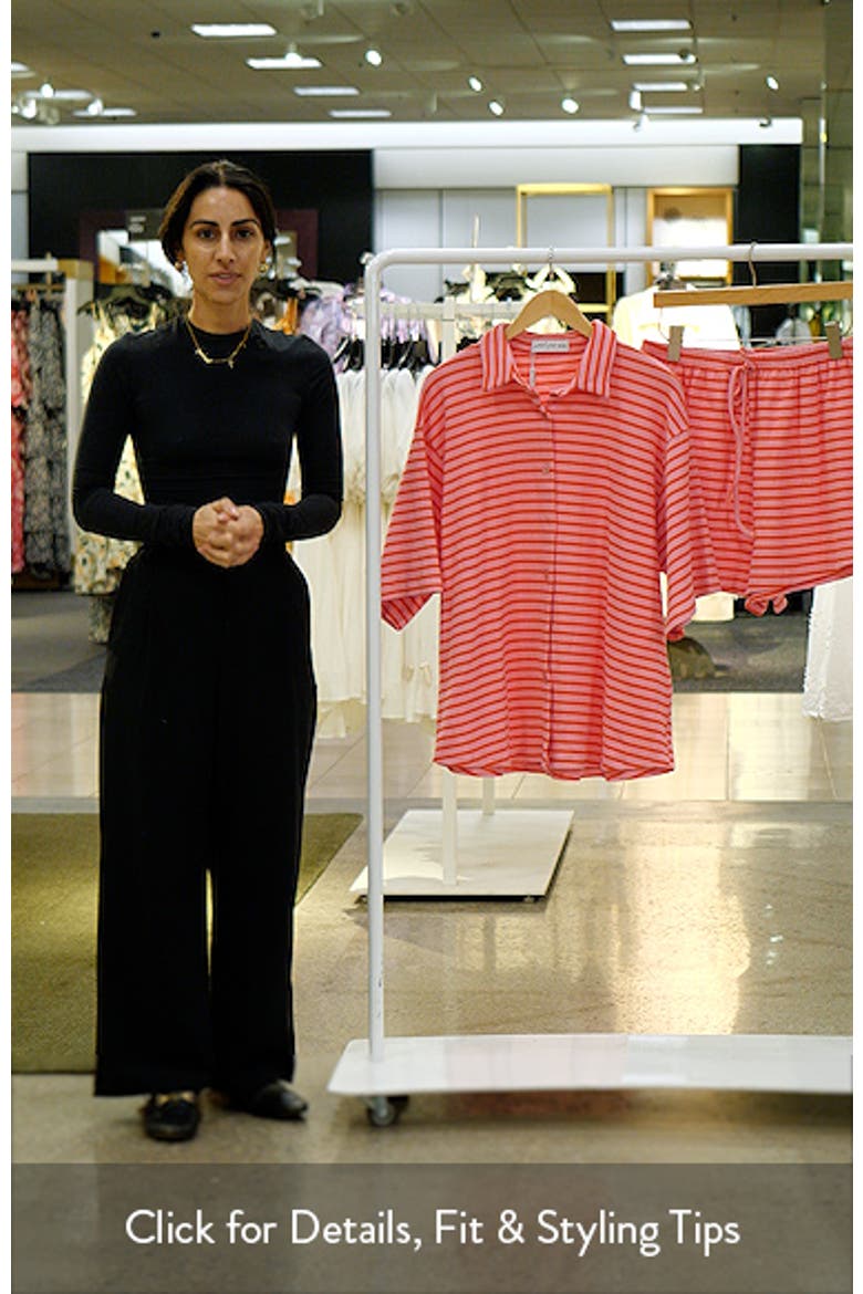 Alden Stripe Cotton Button-Up Shirt & Drawstring Shorts Set video