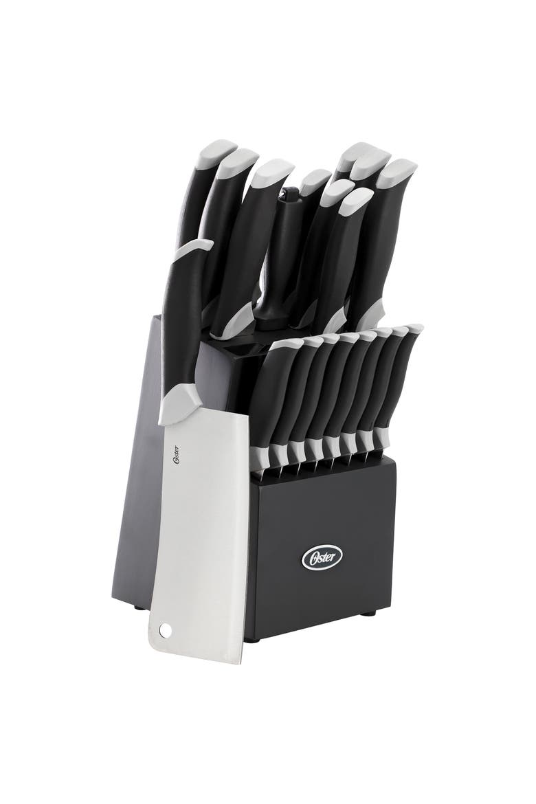 Lindbergh 22 Piece Stainless Steel Cutlery Set with Storage Block, Main, color, Black